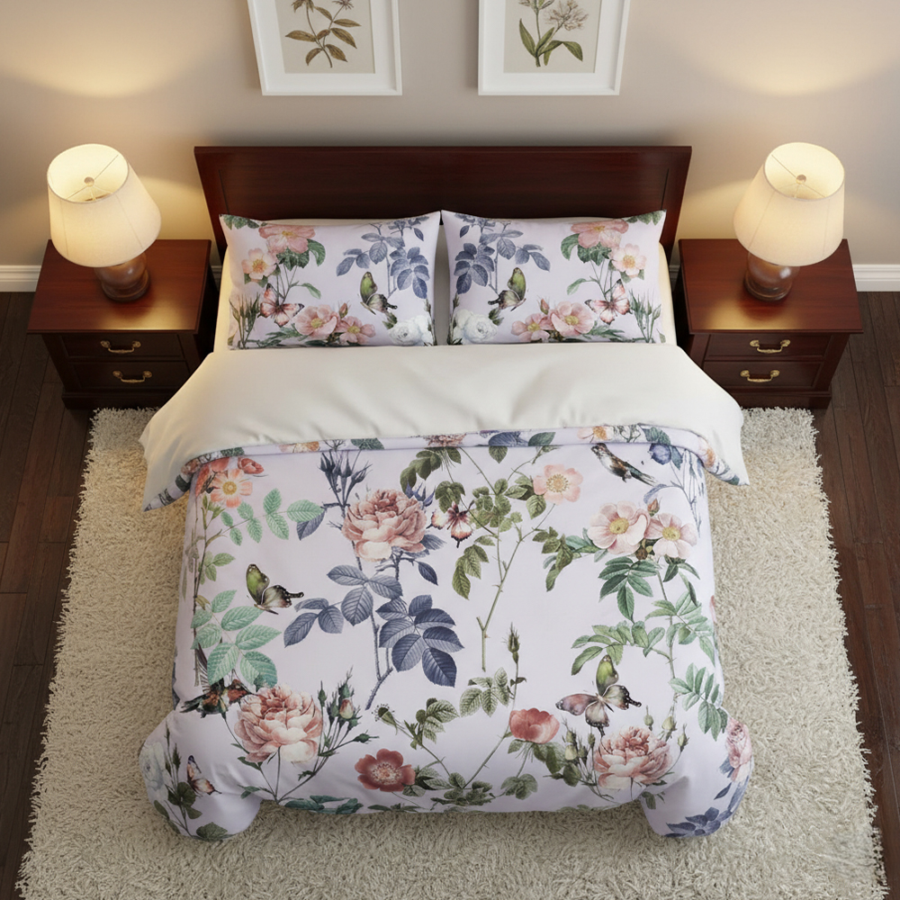 Cathy Vintage Blomster & Fugleprint Moderne Dynebetræk Dynebetræk Sæt Sengetøjssæt
