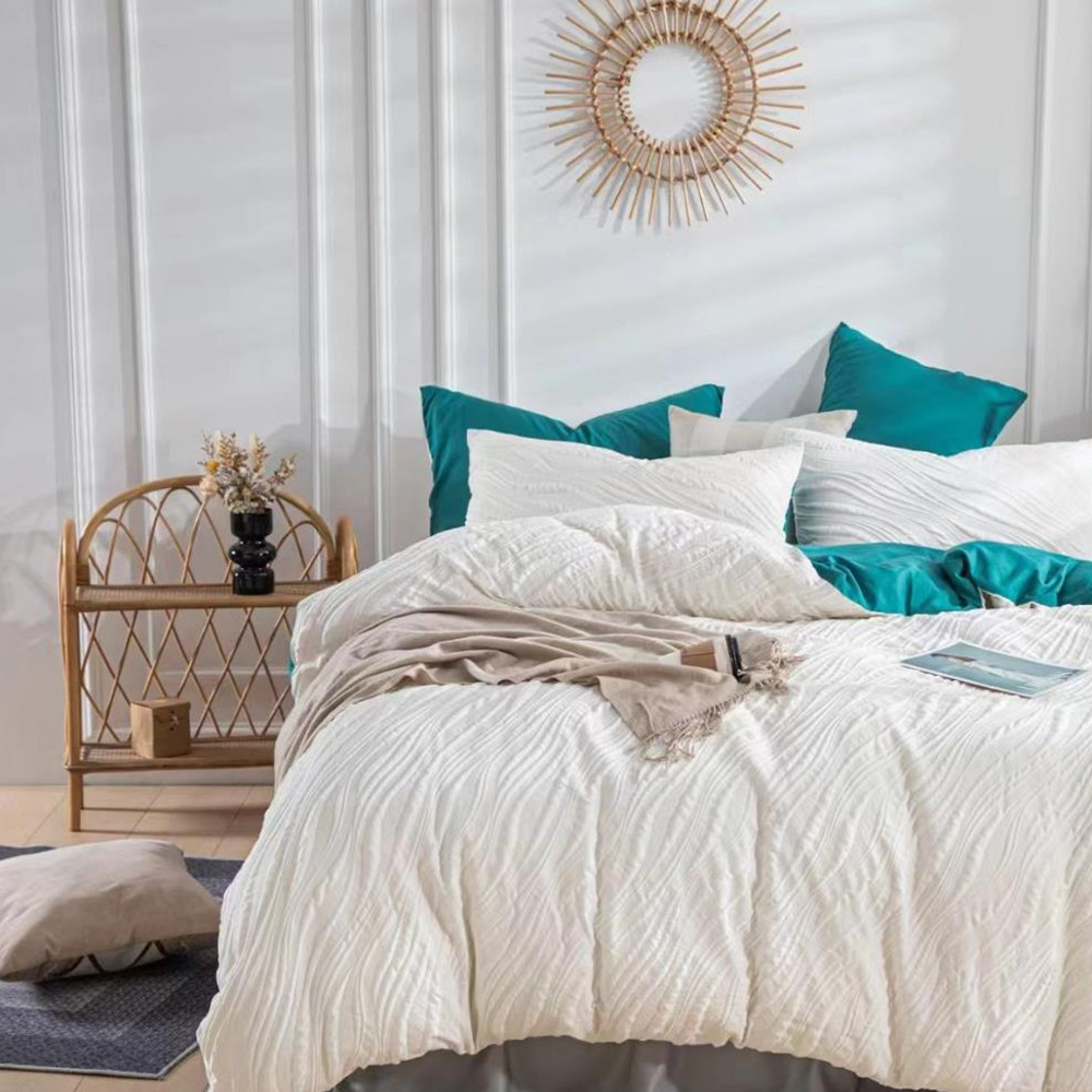 Nadine Textured Solid Modern Dynebetræk Dynebetræk Sæt Sengetøjssæt