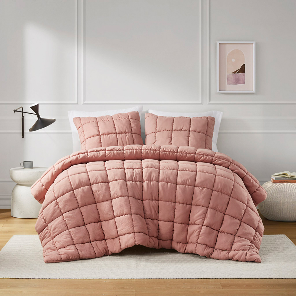 Miya Grid Quiltet Pom Pom Puffy Dynesæt