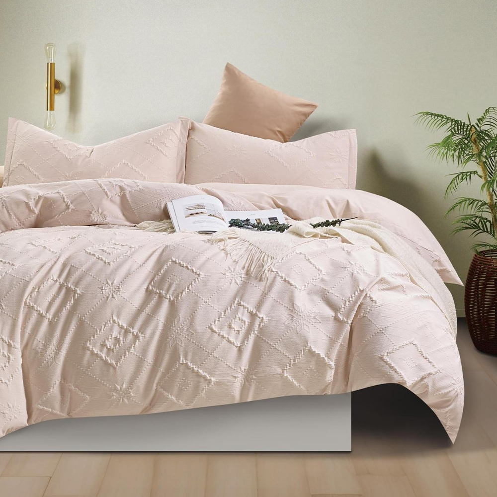 Indra Textured Boho Præget Dynebetræk Dynebetræk Sæt Sengetøjssæt