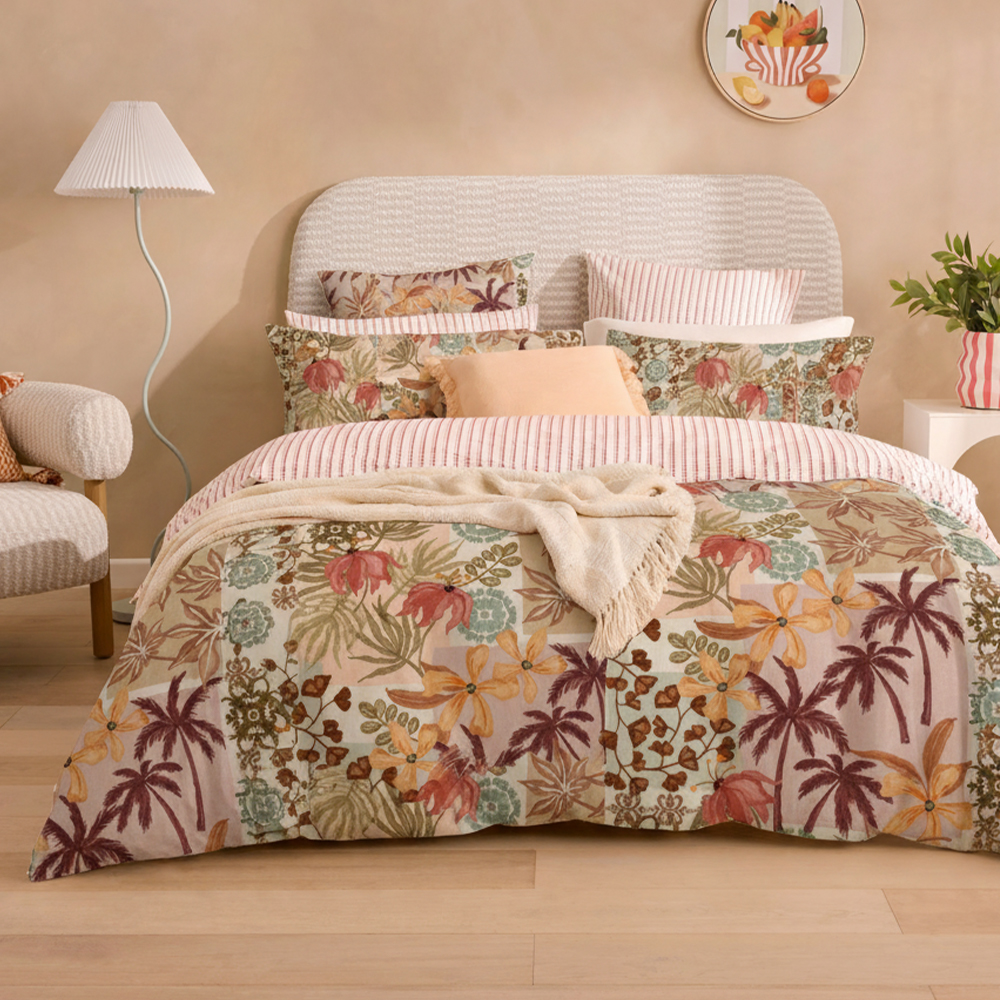 Summer Palm Prints Pure Microfiber Bomuld Printed Dyne Cover Quilt Cover Set Sengesæt