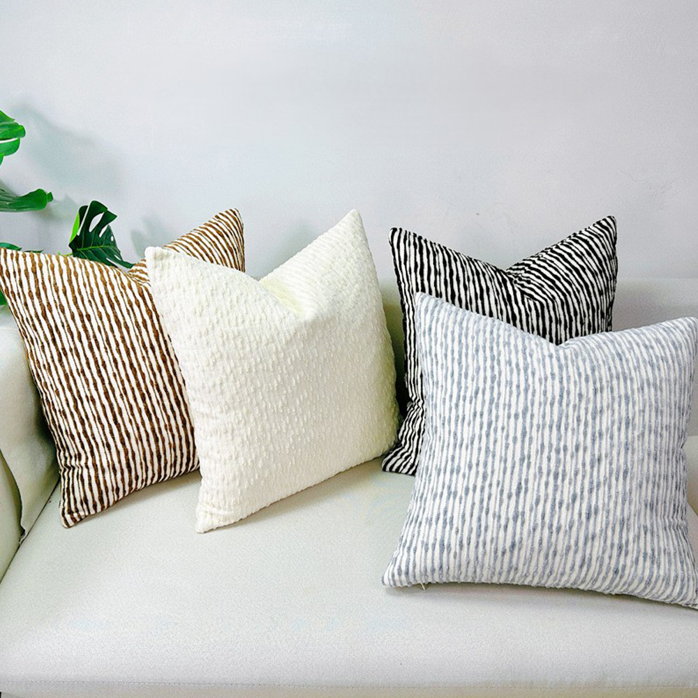 Tekstureret stribet chenille pude deco pude