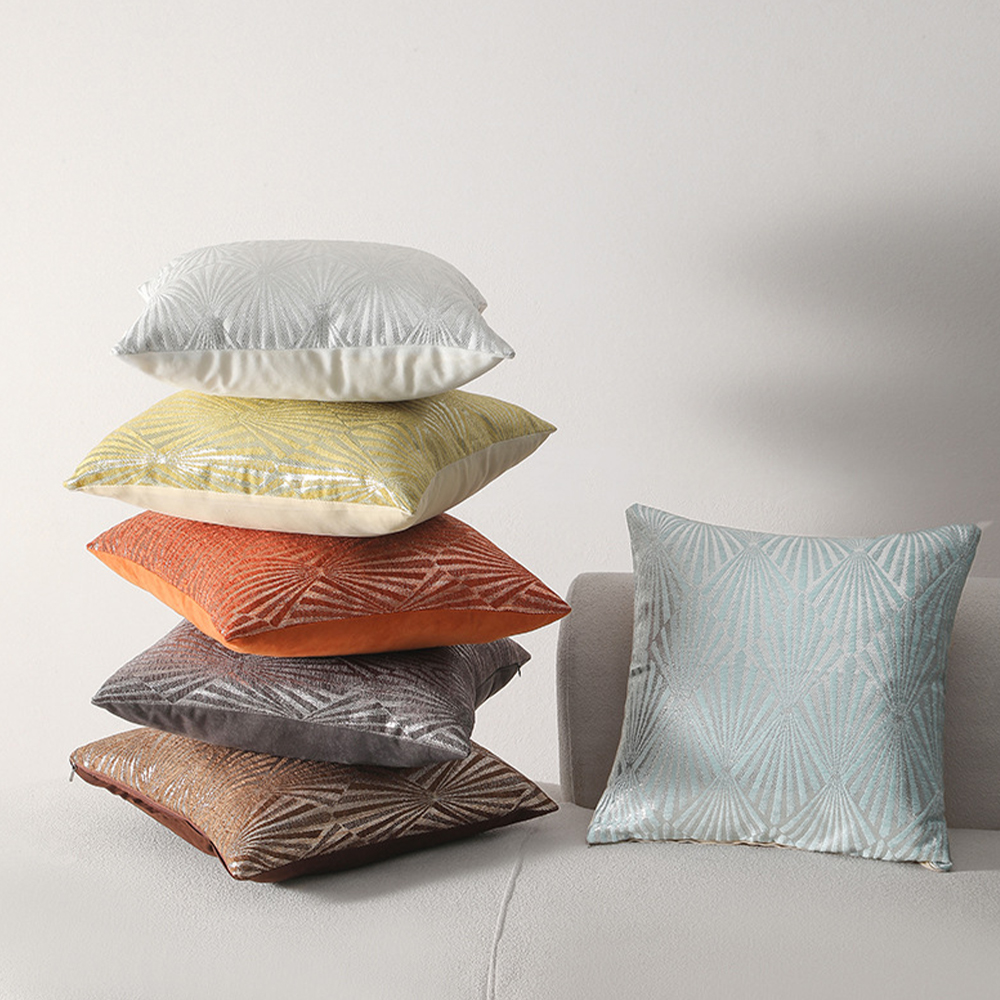 Deco pude med geometrisk chenille tekstur